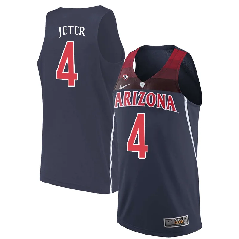 Football Jersey For Adult Leagues-Basketball Jersey For Adult Leagues-Arizona Wildcats 4 Chase Jeter Navy College Basketball Basketball Jersey