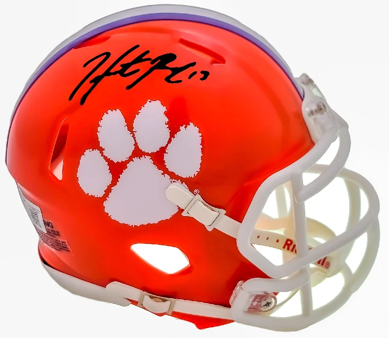 Rugby Helmet With Superior Protection-Hunter Renfrow Autographed Clemson Tigers Orange Speed Mini Helmet Beckett BAS QR Stock #205672