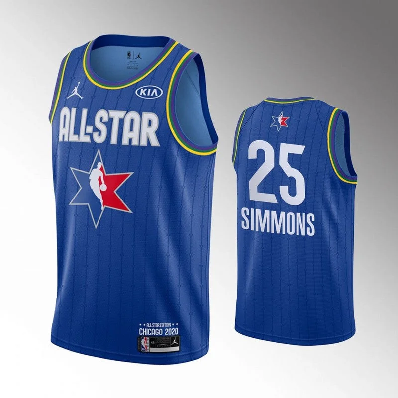 Football Jersey For Fundraising-Basketball Jersey For Fundraising-76ers 25 Ben Simmons Blue 2020 All-Star Jordan Brand Swingman Basketball Jersey