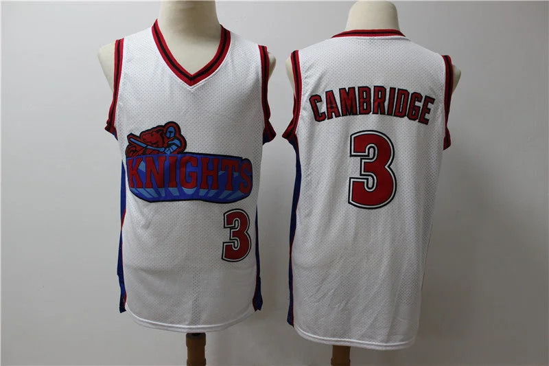 Football Jersey For Special Occasion Gifts-Basketball Jersey For Special Occasion Gifts-Los Angeles Knights 3 Calvin Cambridge White Movie Basketball Basketball Jersey