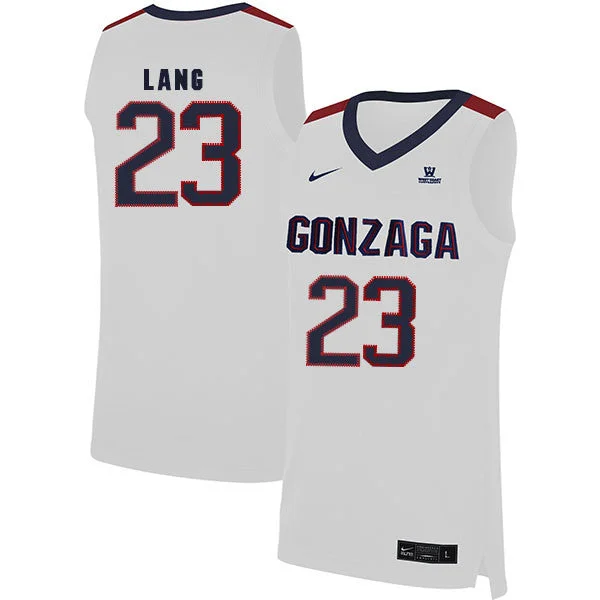 Football Jersey For Custom Team Gear-Basketball Jersey For Custom Team Gear-Gonzaga Bulldogs 23 Matthew Lang White College Basketball Basketball Jersey