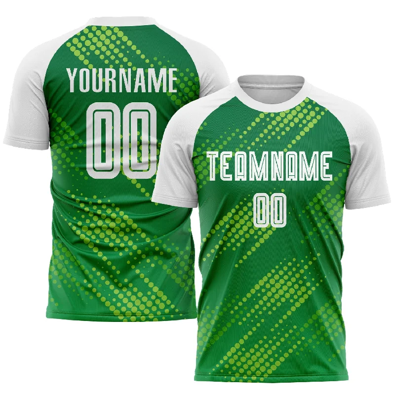 Football Jersey For Player-Focused Design-Custom Neon Green White-Kelly Green Sublimation Soccer Uniform Jersey