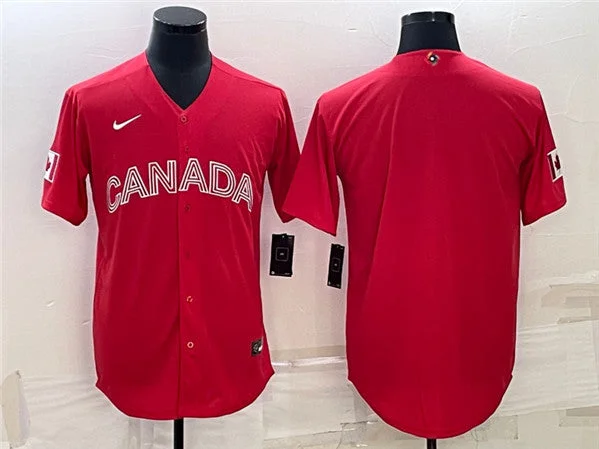 Baseball Jersey With Custom Color Options-Men's Canada Baseball Blank 2023 Red World Baseball Classic Stitched Jersey