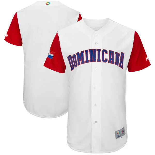 Baseball Jersey For Personalized Gifts-Men's Dominican Republic Baseball Majestic White 2017 World Baseball Classic Team Stitched WBC Jersey