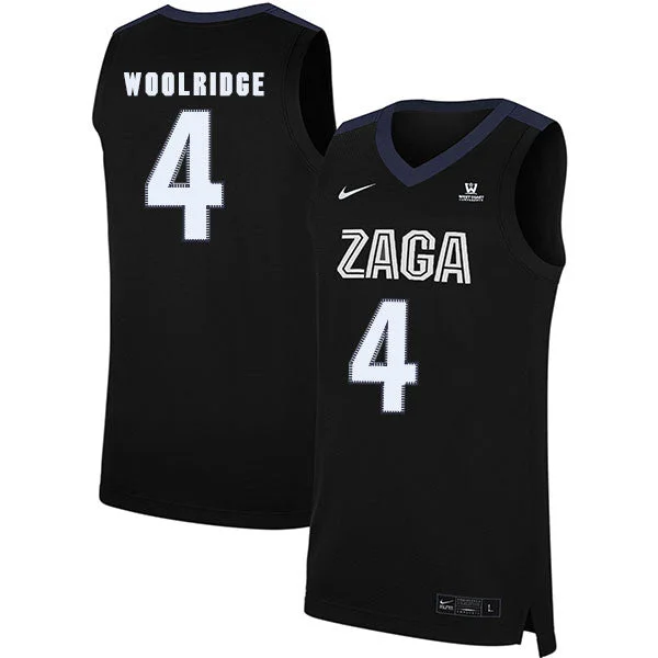 Football Jersey For Group Orders-Basketball Jersey For Group Orders-Gonzaga Bulldogs 4 Ryan Woolridge Black College Basketball Basketball Jersey