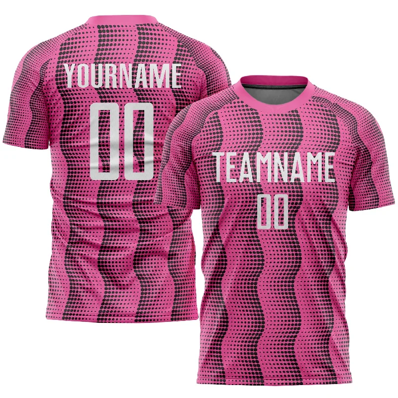 Football Jersey For Sports Teams And Clubs-Custom Pink White Sublimation Soccer Uniform Jersey