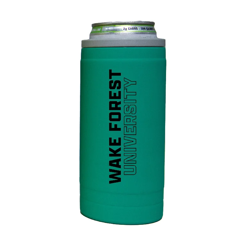 Team Mug With Bold Design-Wake Forest 12oz Optic Stacked Soft Touch Slim Coolie