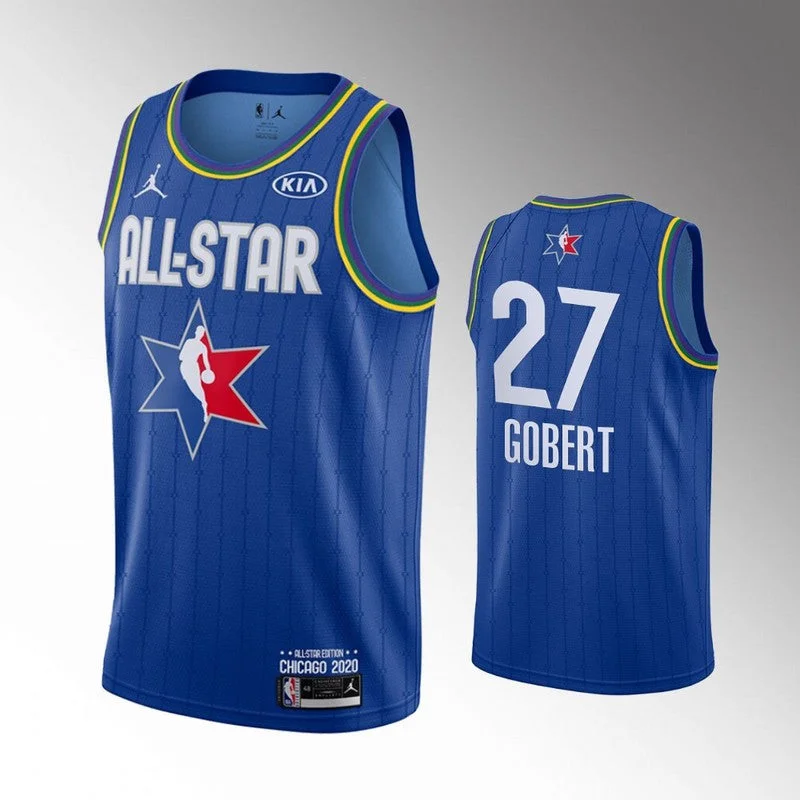 Football Jersey For Personalized Fit-Basketball Jersey For Personalized Fit-Jazz 27 Rudy Gobert Blue 2020 All-Star Jordan Brand Swingman Basketball Jersey