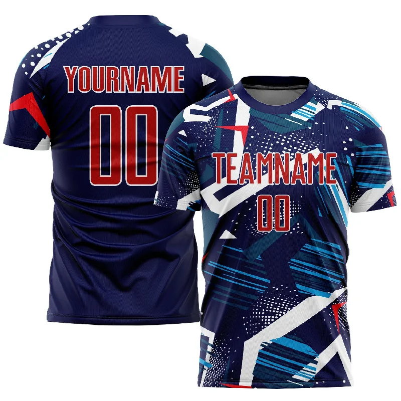 Football Jersey For Team Pride-Custom Navy Red-White Sublimation Soccer Uniform Jersey