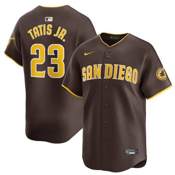 Baseball Jersey For Fan Apparel-Men's San Diego Padres #23 Fernando Tatis Jr. Brown 2024 Away Limited Baseball Stitched Jersey