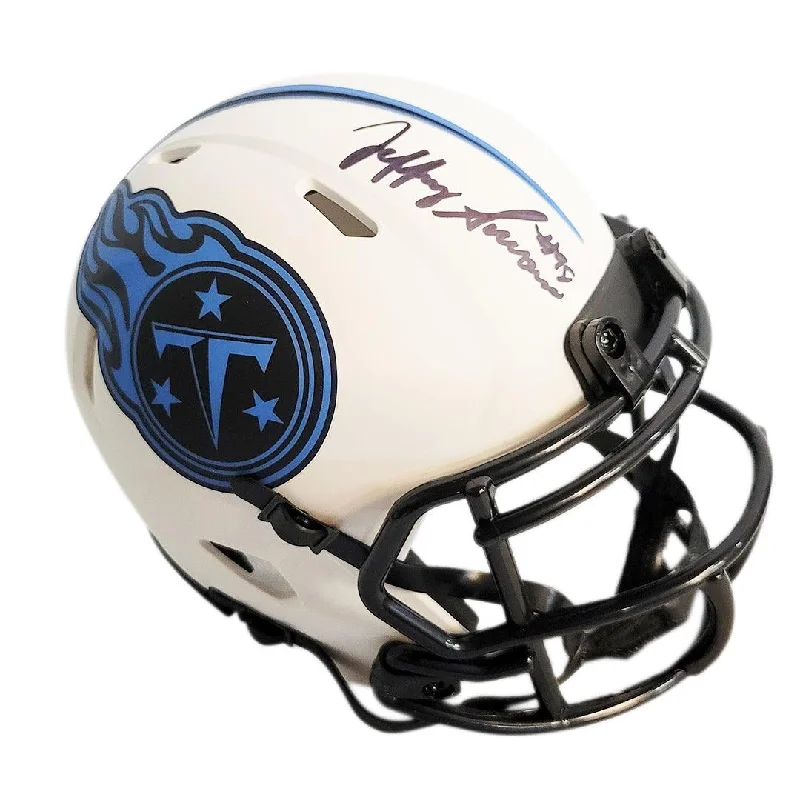 Rugby Helmet For Outdoor Use-Jeffery Simmons Signed Tennessee Titans Lunar Eclipse Speed Mini Replica Football Helmet (JSA)