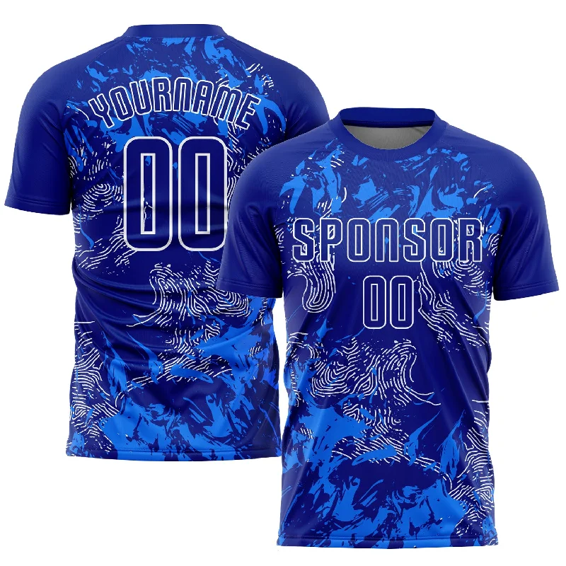 Football Jersey For Men-Custom Royal Royal-White Sublimation Soccer Uniform Jersey