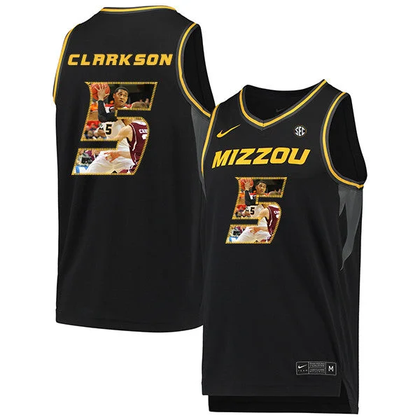 Football Jersey For Fan Apparel-Basketball Jersey For Fan Apparel-Missouri Tigers 5 Jordan Clarkson Black Fashion College Basketball Basketball Jersey