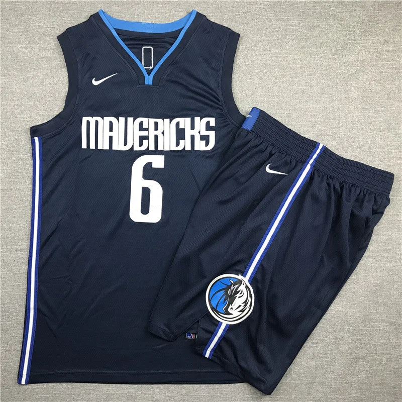 Football Jersey For Retro Fan Gear-Basketball Jersey For Retro Fan Gear-Mavericks 6 Kristaps Porzingis Navy Swingman Basketball Jersey(With Shorts)