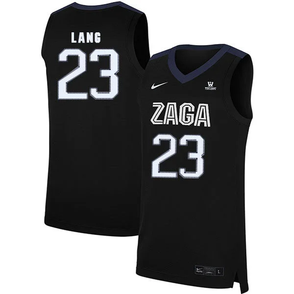 Football Jersey For Personalized Numbering-Basketball Jersey For Personalized Numbering-Gonzaga Bulldogs 23 Matthew Lang Black College Basketball Basketball Jersey