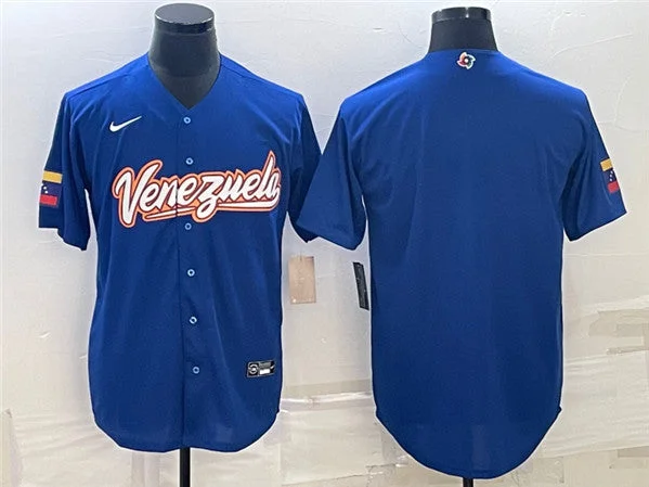 Baseball Jersey For Indoor And Outdoor Play-Men's Venezuela Baseball Blank 2023 Royal World Baseball Classic Stitched Jersey