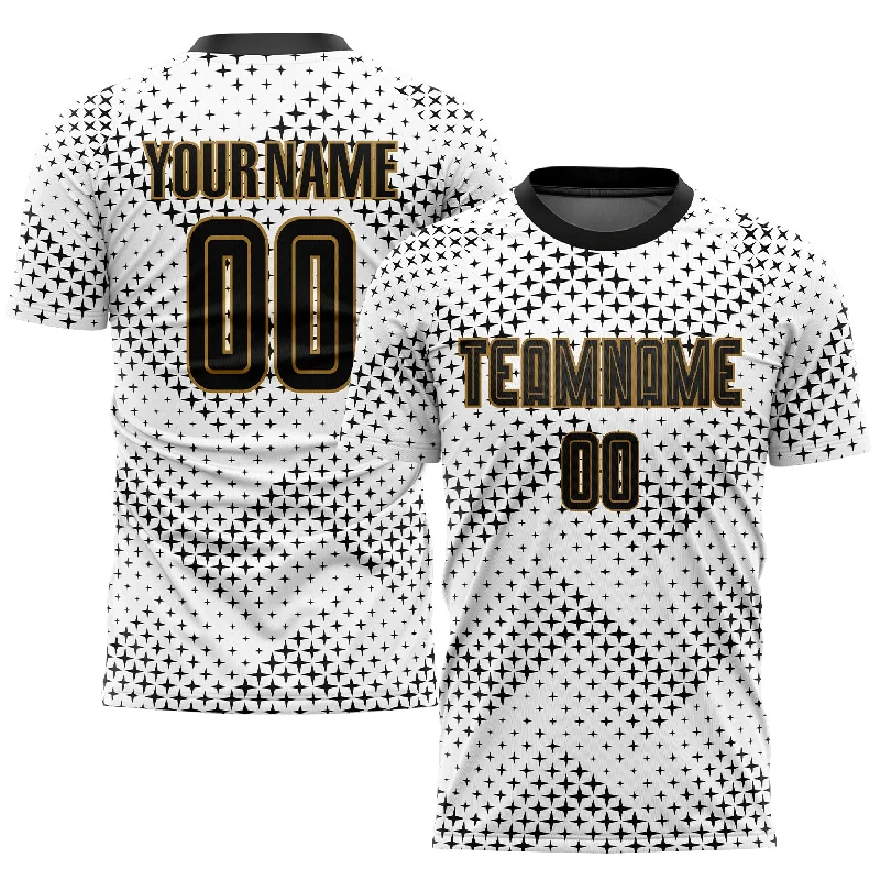 Football Jersey For Retro Fan Gear-Custom White Black-Old Gold Sublimation Soccer Uniform Jersey