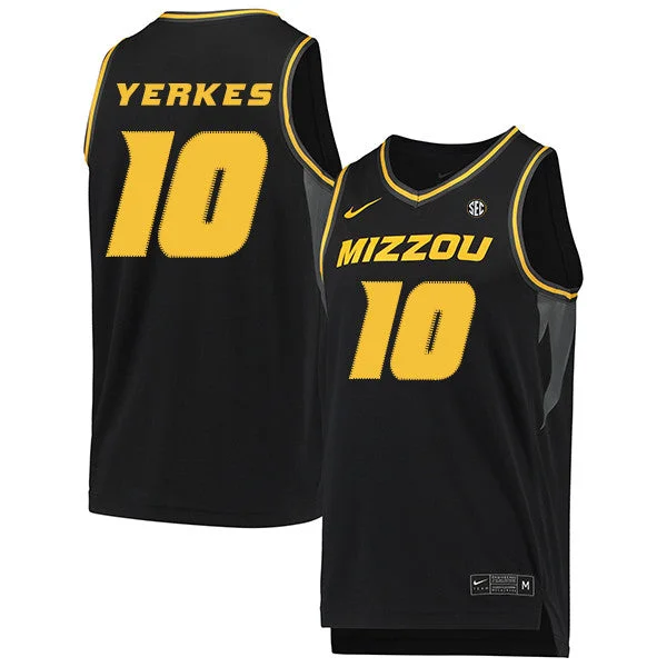 Football Jersey For Team Branding-Basketball Jersey For Team Branding-Missouri Tigers 10 Evan Yerkes Black College Basketball Basketball Jersey