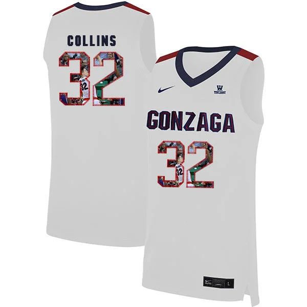 Football Jersey For Ultimate Comfort-Basketball Jersey For Ultimate Comfort-Gonzaga Bulldogs 32 Zach Collins White Fashion College Basketball Basketball Jersey