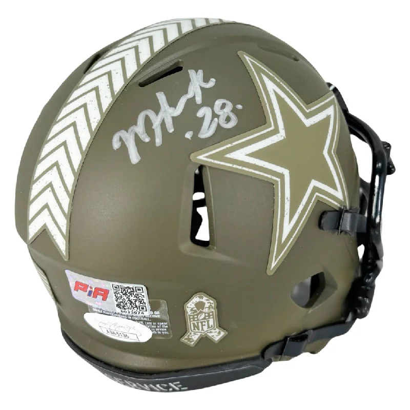 Rugby Helmet For Long Wear-Malik Hooker Signed Dallas Cowboys Salute to Service Speed Mini Football Helmet (JSA)