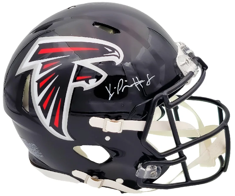 Rugby Helmet With Quick-Dry Fabric-Kyle Pitts Autographed Atlanta Falcons Black Full Size Authentic Speed Helmet Beckett BAS QR Stock #203859