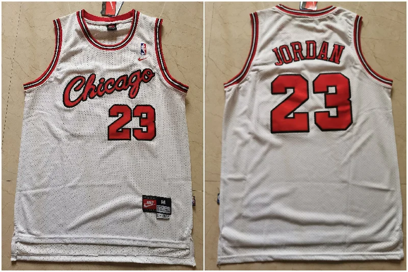 Football Jersey For Custom Team Gear-Basketball Jersey For Custom Team Gear-Bulls 23 Michael Jordan White Mesh Swingman Basketball Jersey