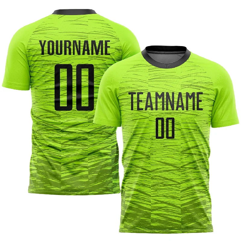 Football Jersey For Game Apparel-Custom Neon Green Black Sublimation Soccer Uniform Jersey