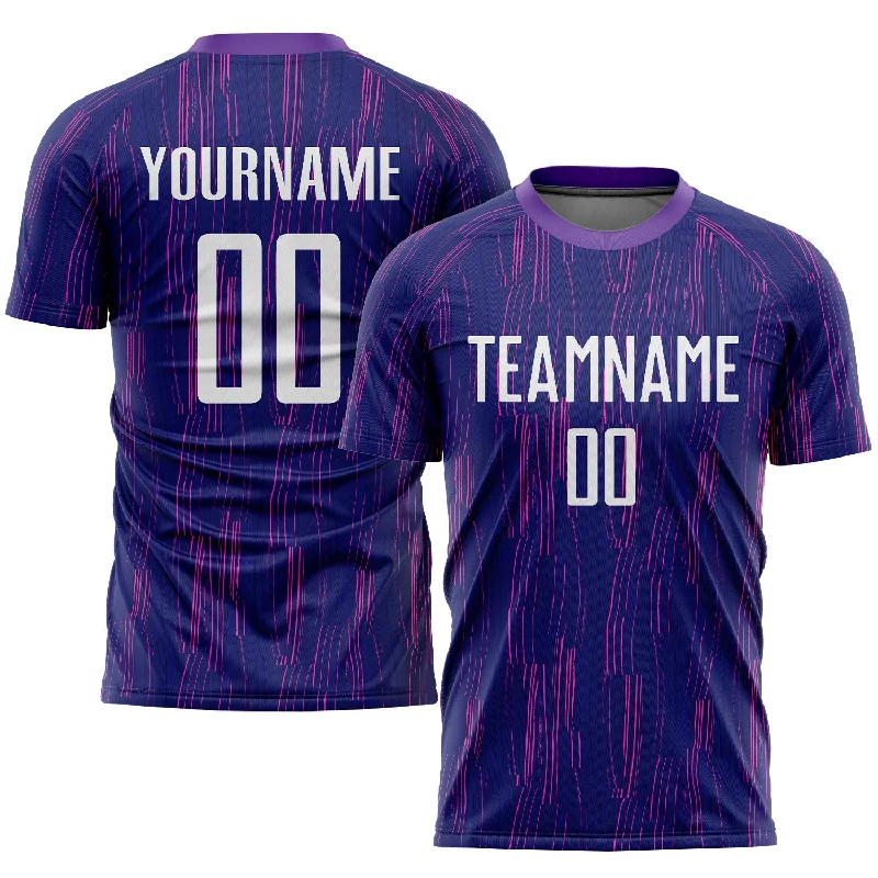 Football Jersey For Major League Fans-Custom Purple White Sublimation Soccer Uniform Jersey