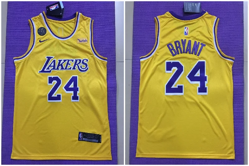 Football Jersey With Motivational Quotes-Basketball Jersey With Motivational Quotes-Lakers 24 kobe Bryant Yellow Commemorative Edition Swingman Basketball Jersey