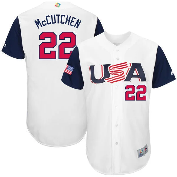 Custom Baseball Jersey For Gifts-Men's USA Baseball 22 Andrew McCutchen White 2017 World Baseball Classic Jersey