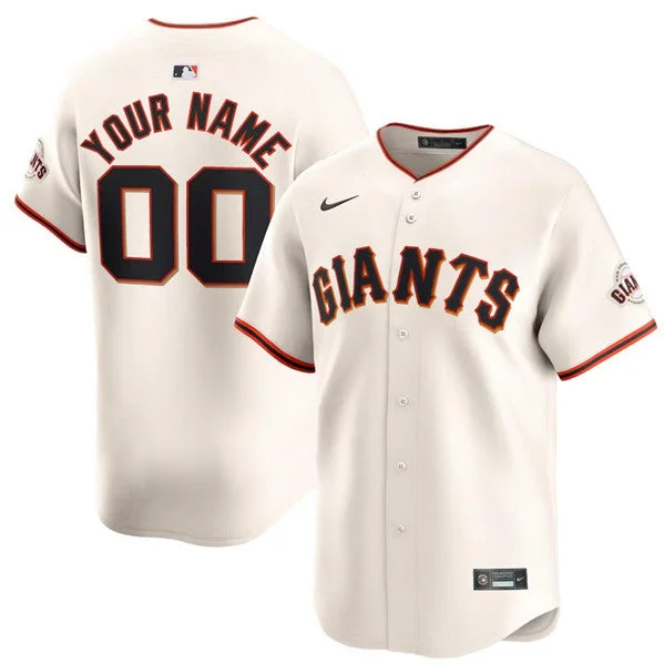 Baseball Jersey For College Players-Men's San Francisco Giants Active Player Custom Cream Home Limited Baseball Stitched Jersey