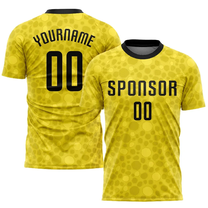 Football Jersey For Personalized Fit-Custom Gold Black Sublimation Soccer Uniform Jersey