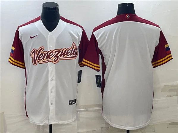 Baseball Jersey For Custom Orders With Logo-Men's Venezuela Baseball Blank 2023 White World Baseball Classic Stitched Jersey