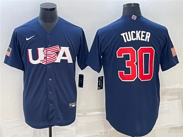 Baseball Jersey For Game Apparel-Men's USA Baseball #30 Kyle Tucker 2023 Navy World Baseball Classic Stitched Jersey