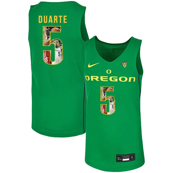 Oregon Ducks 5 Chris Duarte Green Fashion College Basketball Basketball Jersey