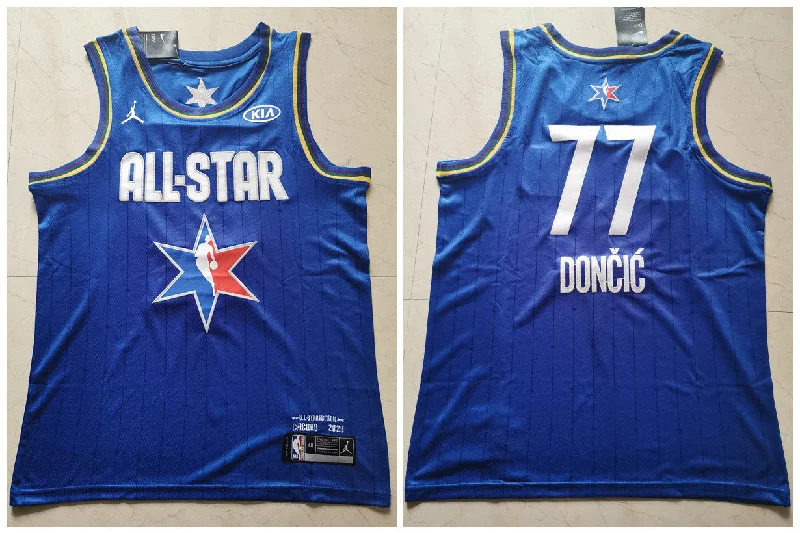 Football Jersey For Professional Teams-Basketball Jersey For Professional Teams-Mavericks 77 Luka Doncic Blue 2020 All-Star Jordan Brand Swingman Basketball Jersey