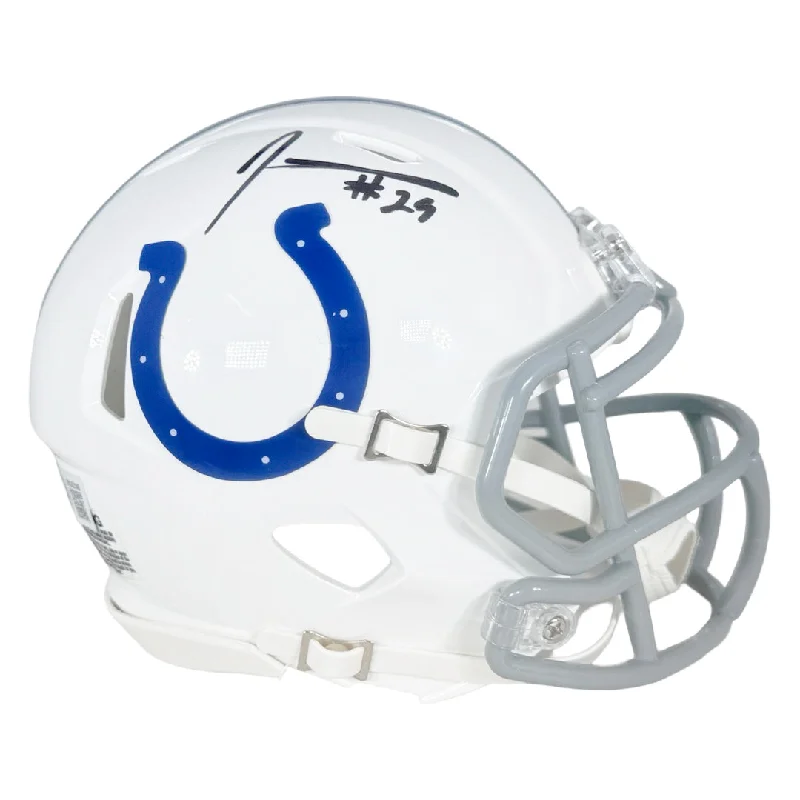 Rugby Helmet For Adjustable Fit-Joseph Addai Signed Indianapolis Colts Speed Mini Football Helmet (Beckett)