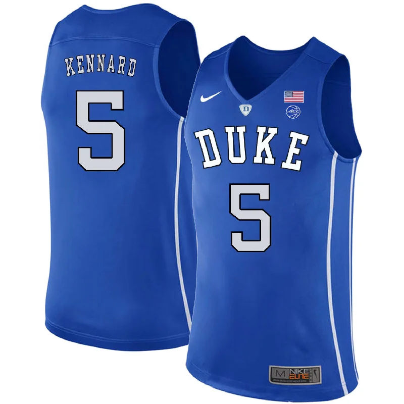 Football Jersey For Game Uniforms-Basketball Jersey For Game Uniforms-Duke Blue Devils 5 Luke Kennard Blue College Basketball Basketball Jersey