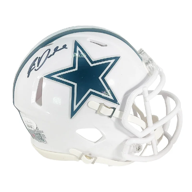 Rugby Helmet With Unique Features-Rico Dowdle Signed Dallas Cowboys Speed Alt 2022 Mini Football Helmet (JSA)