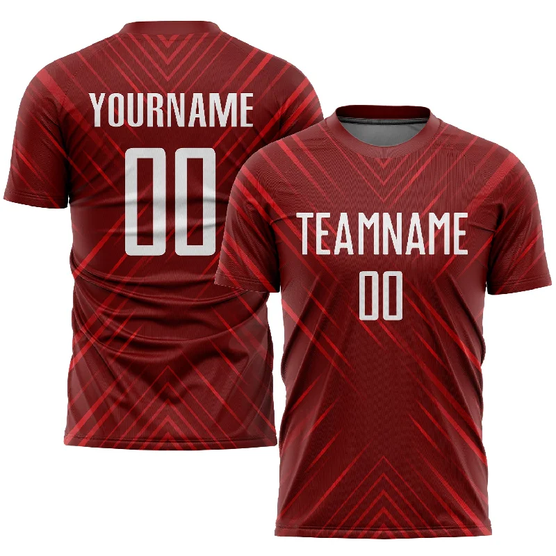 Football Jersey For Premium Teams-Custom Red White Sublimation Soccer Uniform Jersey