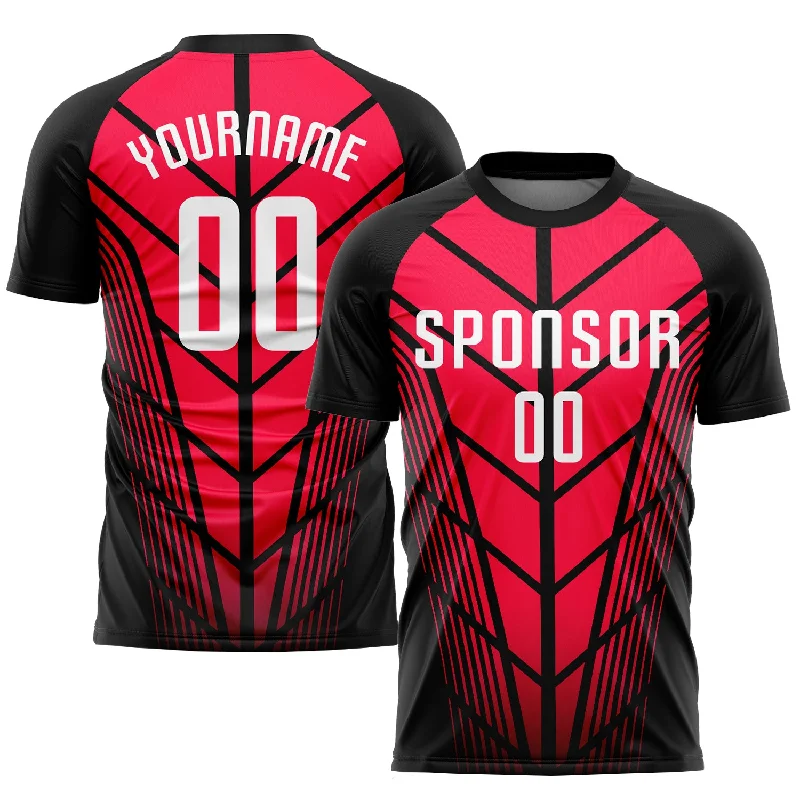 Football Jersey For Official Team Wear-Custom Red White-Black Sublimation Soccer Uniform Jersey