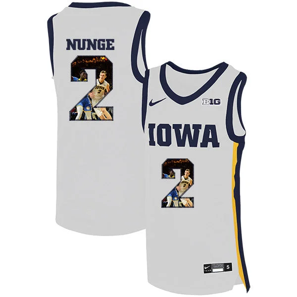 Football Jersey For Custom Branding-Basketball Jersey For Custom Branding-Iowa Hawkeyes 2 Jack Nunge White Basketball College Fashion Basketball Jersey