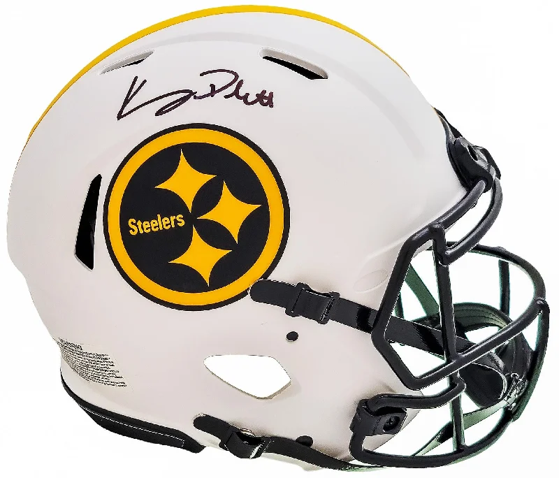 Rugby Helmet For School Sports-Kenny Pickett Autographed Pittsburgh Steelers Lunar Eclipse White Full Size Authentic Speed Helmet Beckett BAS QR Stock #205922