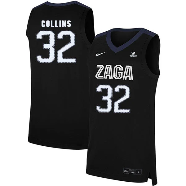 Football Jersey For Fan Support-Basketball Jersey For Fan Support-Gonzaga Bulldogs 32 Zach Collins Black College Basketball Basketball Jersey