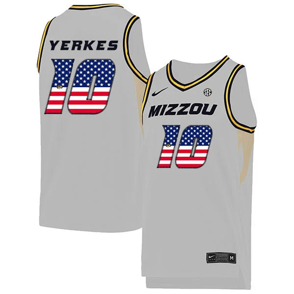 Football Jersey For Premium Teams-Basketball Jersey For Premium Teams-Missouri Tigers 10 Evan Yerkes Black USA Flag College Basketball Basketball Jersey