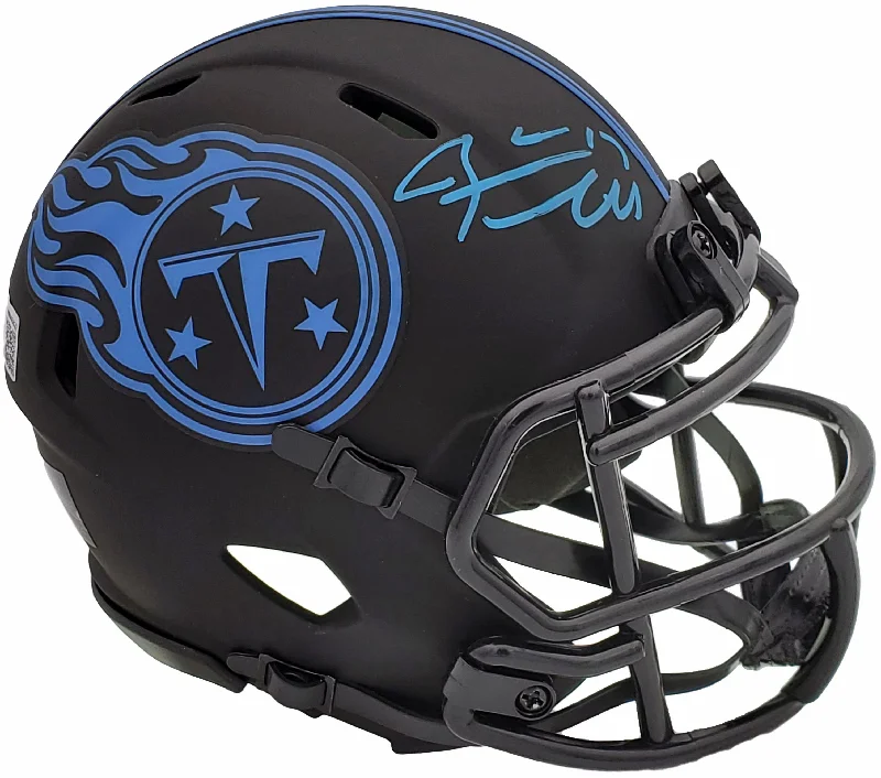 Rugby Helmet For Performance And Safety-Ryan Tannehill Autographed Tennessee Titans Eclipse Black Speed Mini Helmet Beckett BAS QR Stock #197222