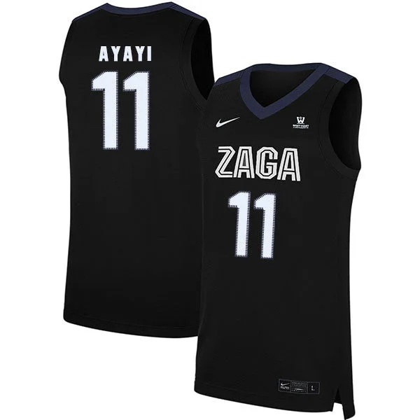 Football Jersey For Retro Fan Gear-Basketball Jersey For Retro Fan Gear-Gonzaga Bulldogs 11 Joel Ayayi Black College Basketball Basketball Jersey