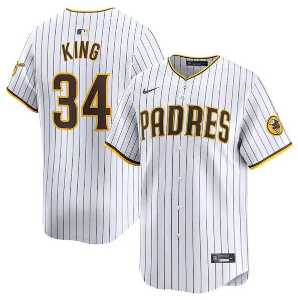 Baseball Jersey For Team Fashion-Men's San Diego Padres #34 Michael King White 2024 Home Limited Baseball Stitched Jersey