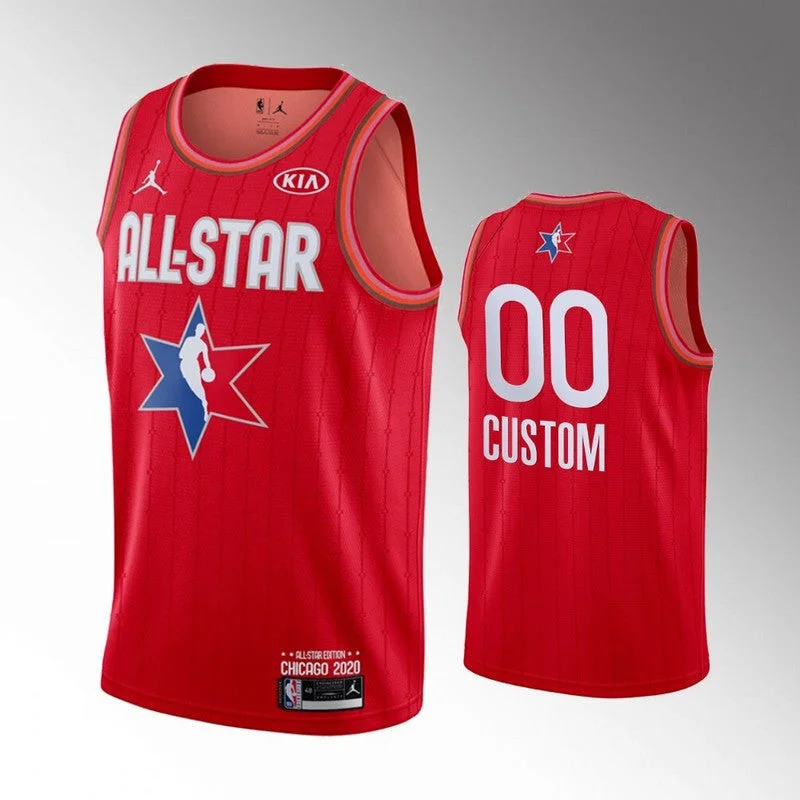 Football Jersey For Premium Teams-Basketball Jersey For Premium Teams-Men's Red Customized 2020 All-Star Jordan Brand Swingman Basketball Jersey