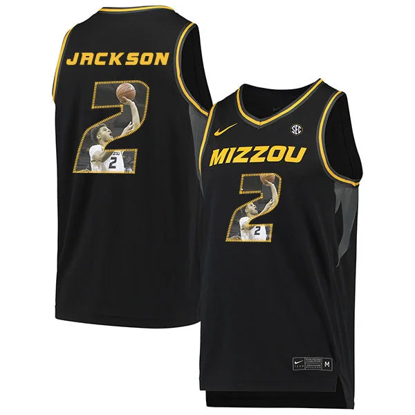 Football Jersey For Comfortable Team Uniforms-Basketball Jersey For Comfortable Team Uniforms-Missouri Tigers 2 Tray Jackson Black Fashion College Basketball Basketball Jersey